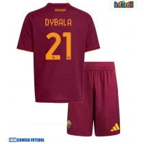 Camisa de Futebol AS Roma Paulo Dybala #21 Equipamento Principal Infantil 2025-26 Manga Curta (+ Calças curtas)